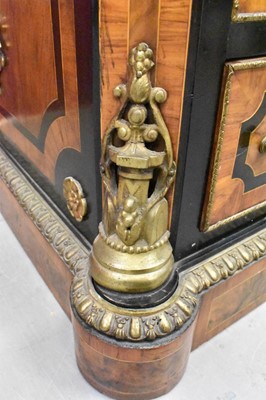 Lot 1388 - Fine mid-Victorian figured walnut, kingwood crossbanded and gilt metal mounted  pedestal desk