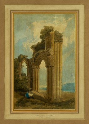 Lot 1116 - Circle of John Sell Cotman (1782-1842) watercolour - Monastic Ruins, 32cm x 20.5cm, in glazed gilt frame