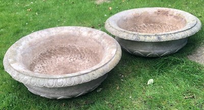 Lot 1393 - Pair of 18th / 19th century carved white marble garden urns