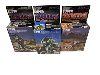 Lot 315 - Tomy (1984-185) Super Zoids Zillion No.2592, Znake No.2591 & Zore No.2592, boxed (3)