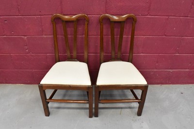 Lot 1395 - Unusual pair of 18th century red walnut side chairs