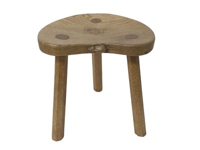 Lot 1396 - Robert 'Mouseman' Thompson oak stool