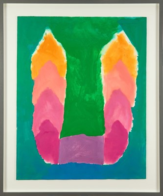 Lot 214 - Trevor Bell (1930-2017) mixed media on paper - 'Florida Form' signed, titled and dated 1983 verso, 95cm x 75cm, in glazed frame