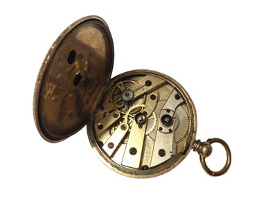 Lot 20 - 19th century 14ct gold cased Swiss fob watch