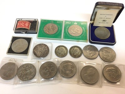 Lot 416 - G.B. - Mixed coinage to include Victoria OH silver Crown 1896 VG (Qty)