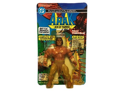 Lot 202 - Remco DC (c1982) The Lost World of the Warlord  5 1/2" action figures including Hercules, Arak & The Warlord, on card with bubblepack (3)