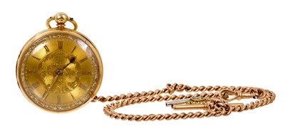 Lot 648 - Victorian 18ct gold pocket watch on 9ct gold chain