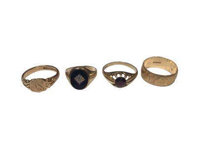 Lot 139 - Four 9ct gold rings