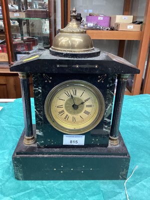 Lot 815 - French black slate mantle clock