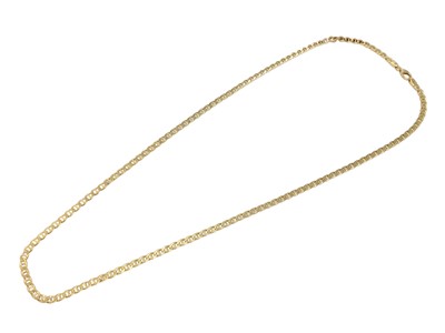 Lot 107 - 18ct gold mariner link chain, 83.5cm long