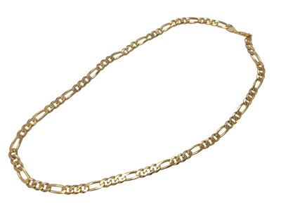 Lot 108 - 9ct gold flat curb link chain, 66cm long