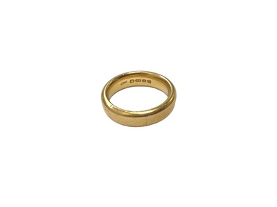 Lot 111 - 22ct gold thick band wedding ring (Birmingham 1923), size N