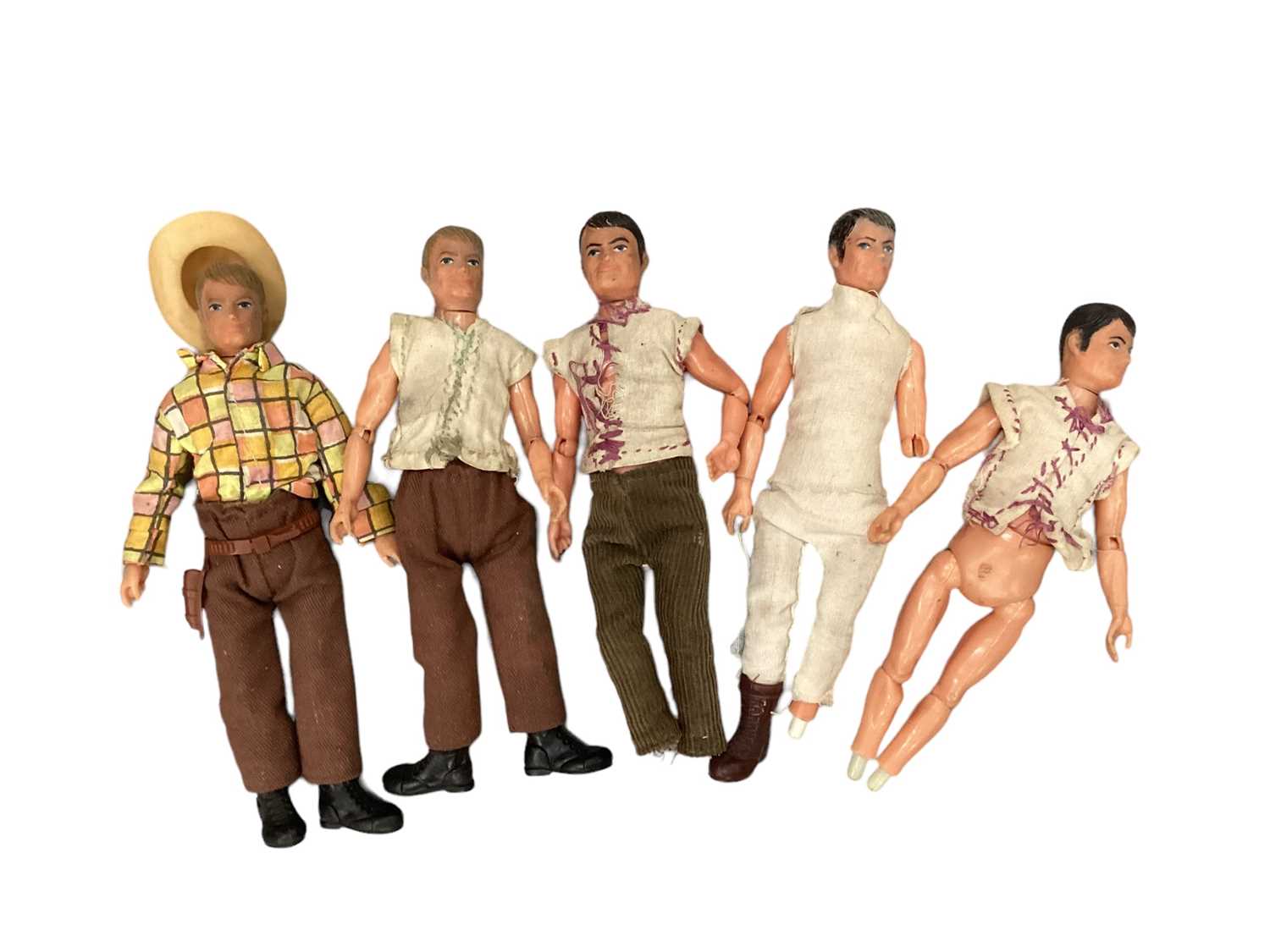 Lot 1821 - Palitoy Bradgate Little Big Man action figures, loose (three incomplete) (5)