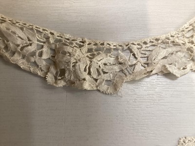 Lot 2059 - Antique and later handmade lace collars including Brussels, Carrickmacross
