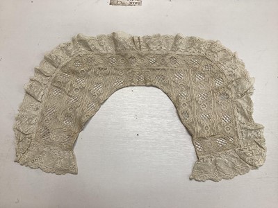 Lot 2059 - Antique and later handmade lace collars including Brussels, Carrickmacross