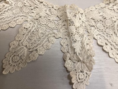 Lot 2059 - Antique and later handmade lace collars including Brussels, Carrickmacross