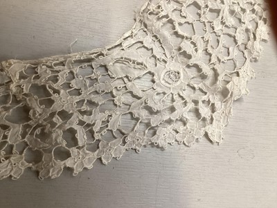 Lot 2059 - Antique and later handmade lace collars including Brussels, Carrickmacross