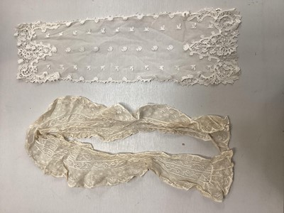 Lot 2059 - Antique and later handmade lace collars including Brussels, Carrickmacross