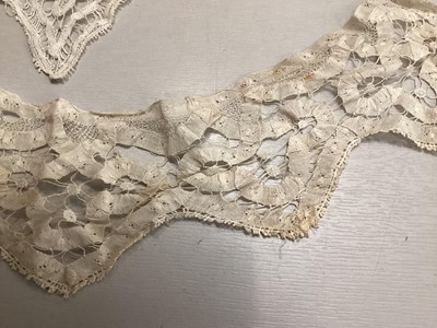 Lot 2059 - Antique and later handmade lace collars including Brussels, Carrickmacross
