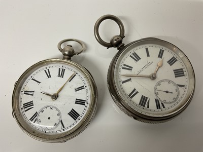 Lot 1052 - Two Victorian silver cased pocket watches, silver cased fob watches and various others