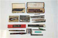 Lot 3554 - Collection of fountain pens and propelling...