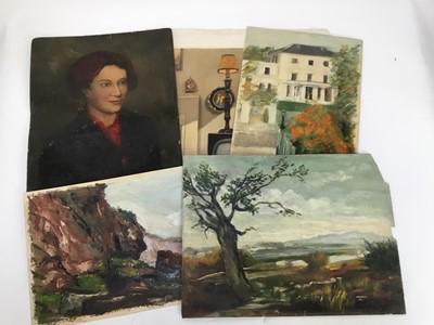 Lot 220 - Large collection of Modern (circa 1950) oils on card and paper, approximately 18