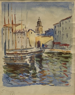 Lot 166 - French school, mid 20th century, watercolour- St Tropez