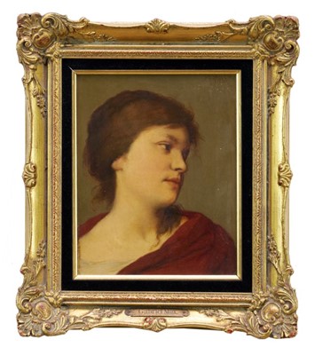 Lot 1044 - Gabriel Cornelius Ritter Von Max (1840-1915) oil on panel - Head of a Young Lady, signed, 26cm x 20cm, in gilt frame