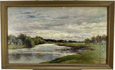 Lot 206 - Charles James Lewis, oil on panel - Clifton Hampden, Oxon, signed and titled, 34cm x 59cm, in gilt frame