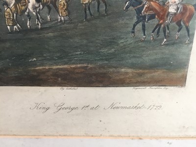 Lot 55 - After P. Tillemans, print of King George 1st at Newmarket, 1722, in painted frame. 42 x 91cm.                                      30.00