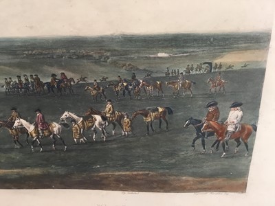 Lot 55 - After P. Tillemans, print of King George 1st at Newmarket, 1722, in painted frame. 42 x 91cm.                                      30.00