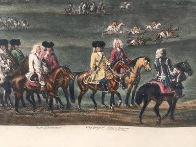 Lot 55 - After P. Tillemans, print of King George 1st at Newmarket, 1722, in painted frame. 42 x 91cm.                                      30.00