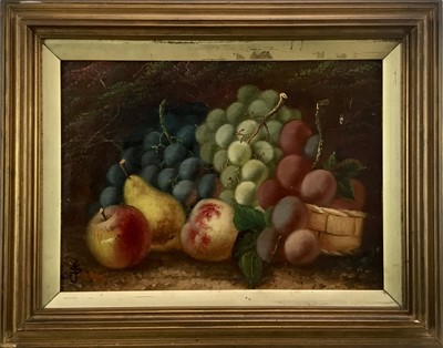 Lot 83 - English School 19th century, oil on canvas - still life of fruit, monogrammed JYS, in gilt frame. 25 x 34cm