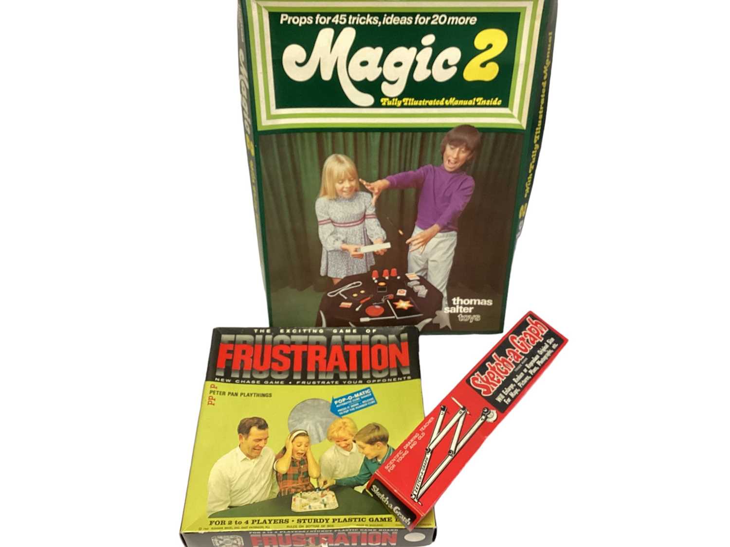 Lot 1860 - Sketch a Graph and Spriograph plus Board Games including Frustration, Manipulation, Dizzy Bug, Hide 'n'Thief, Magic 2, Monoploy, Dingbats & Ulcers (10)