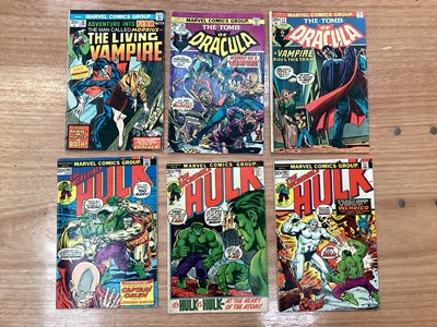 Lot 1418 - Mixed Marvel Comics, to include Silver Surfer #14, The Mighty Thor #225, The Incredible Hulk #162, Tomb of Dracula #17, Adventures into fear, Morbius #20, Creatures on the loose featuring Man-Wolf...