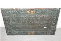 Lot 3638 - Large early 20th century commemorative plaque...