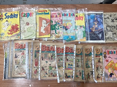 Lot 1420 - Mixed Comics, to include Harvey Comics Richie Rich and Casper, Secrets of the Unknown, First Love, Beano and many others. Approximately 60 comics.