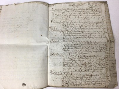 Lot 1003 - Document of local interest - The Manor of Great Tey, copy of a survey made 1593