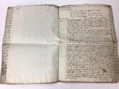 Lot 1003 - Document of local interest - The Manor of Great Tey, copy of a survey made 1593