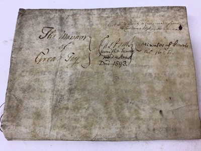 Lot 1003 - Document of local interest - The Manor of Great Tey, copy of a survey made 1593