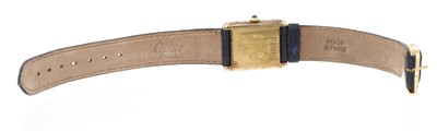 Lot 637 - Cartier silver gilt Tank wristwatch with manual wind movement