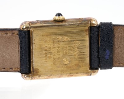 Lot 637 - Cartier silver gilt Tank wristwatch with manual wind movement
