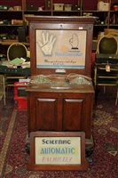 Lot 3485 - Palmistry machine by Ahrens, London - oak...