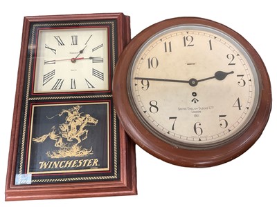 Lot 137 - 1951 wall clock and another clock