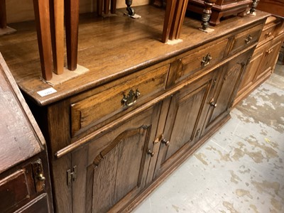 Lot 1282 - 18th century style oak dresser base in the manner of Titchmarsh and Goodwin