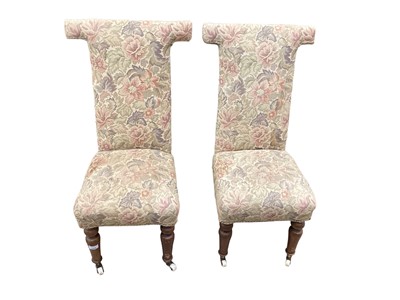 Lot 1284 - Pair of Victorian prie dieu chairs