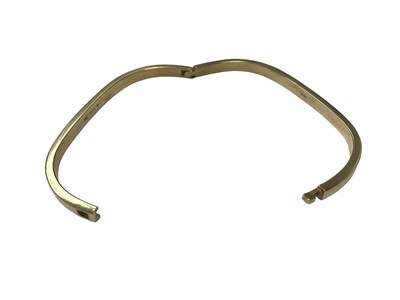 Lot 92 - 9ct gold hinged bangle, 9ct three colour gold triple band torque bangle and one other 9ct gold torque bangle (3)