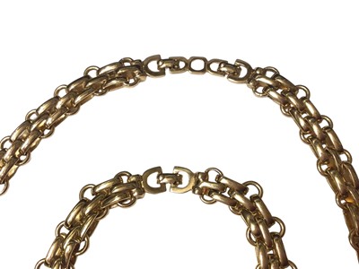 Lot 38 - Christian Dior gold plated fancy link necklace and matching bracelet