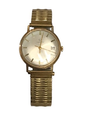 Lot 123 - Gentleman’s Verity 9ct gold cased calendar wristwatch