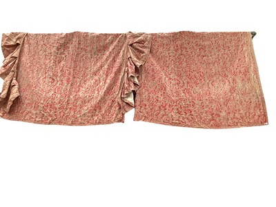 Lot 2051 - Designer Fortuny (1871-1949) vintage early/mid 20th century Fortuny Italian curtains, red and cream lined and interlined printed cotton in classical 'Corone' pattern. Forutny was renowned for his...